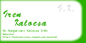 iren kalocsa business card